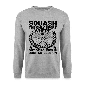 Squash Player Squash Tennis Player Raquetball Spor - Unisex Sweatshirt - salt & pepper - Front - Alina (178cm) & Michal (187cm)