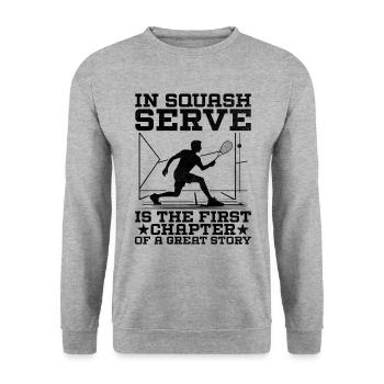 Squash Player Squash Tennis Player Raquetball Spor - Unisex Sweatshirt - salt & pepper - Front - Alina (178cm) & Michal (187cm)