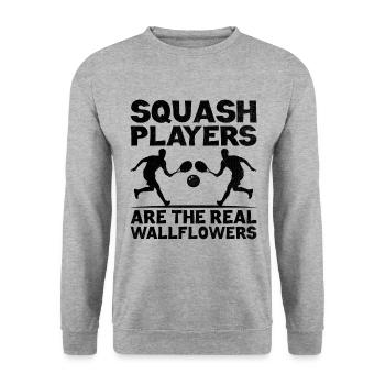 Squashspieler Squash-Tennisspieler Raquetball-Spor - Unisex Pullover - Weißgrau meliert - Vorne - Alina (178cm) & Michal (187cm)
