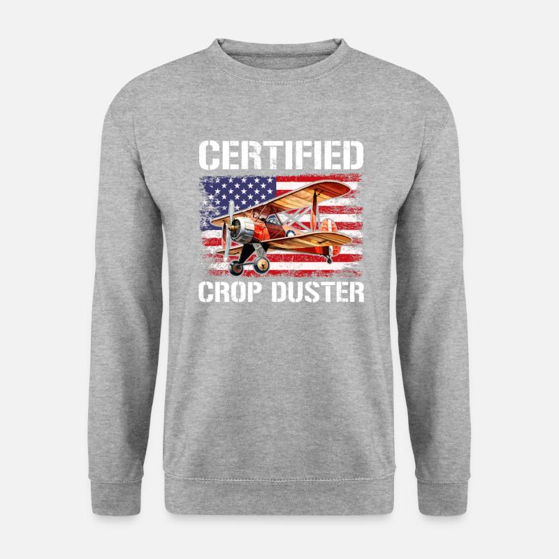certified crop duster - Unisex Pullover - Weißgrau meliert