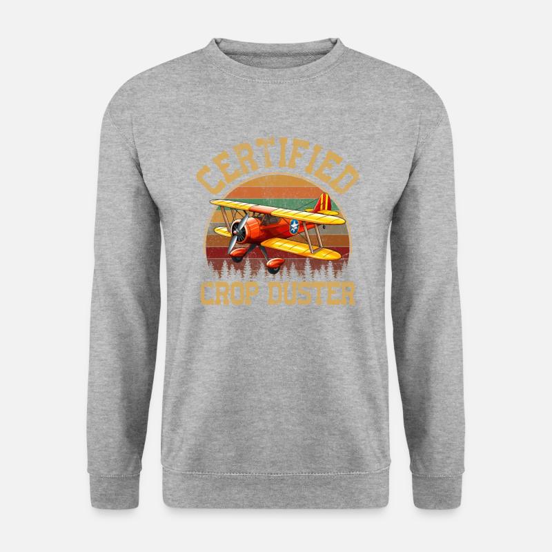 certified crop duster - Unisex Pullover - Weißgrau meliert