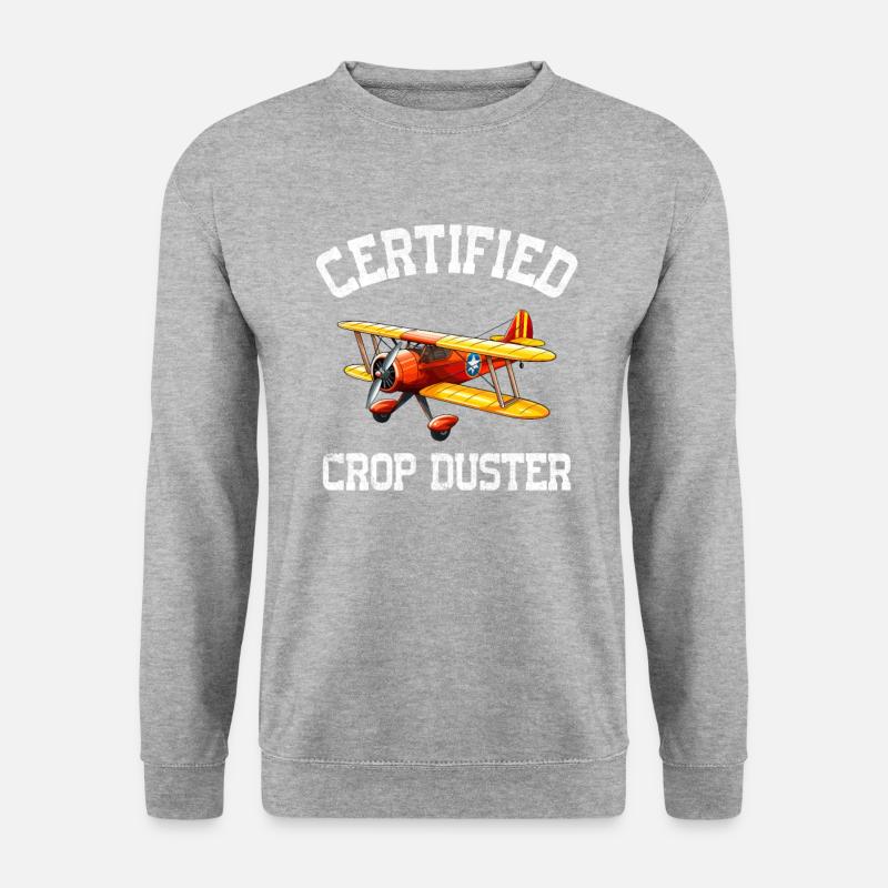 certified crop duster - Unisex Pullover - Weißgrau meliert