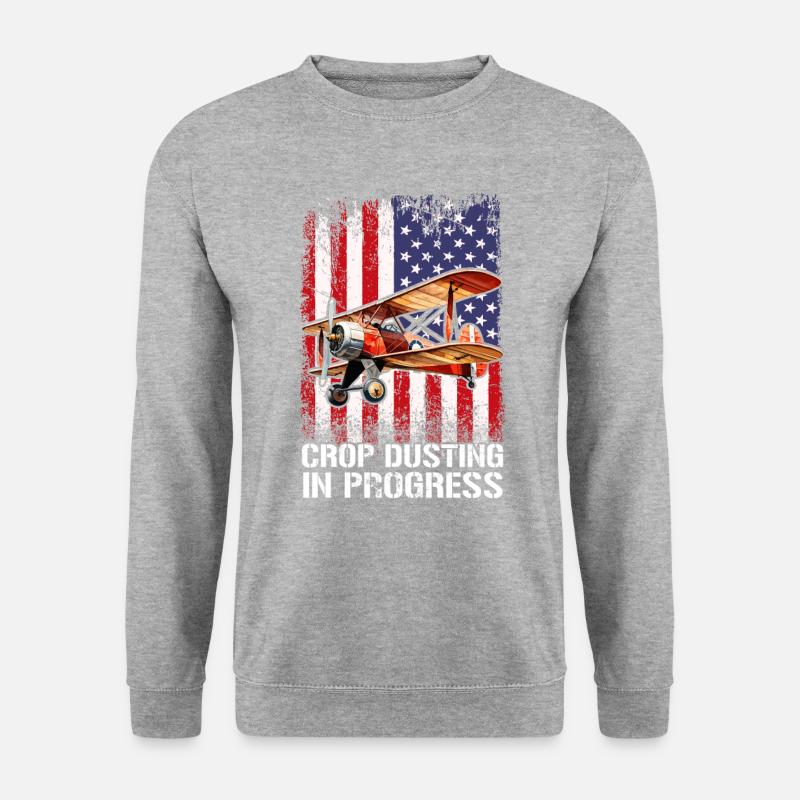 certified crop duster - Unisex Pullover - Weißgrau meliert