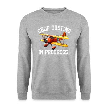 crop duster in progress - Unisex Sweatshirt - salt & pepper - Front - Alina (178cm) & Michal (187cm)