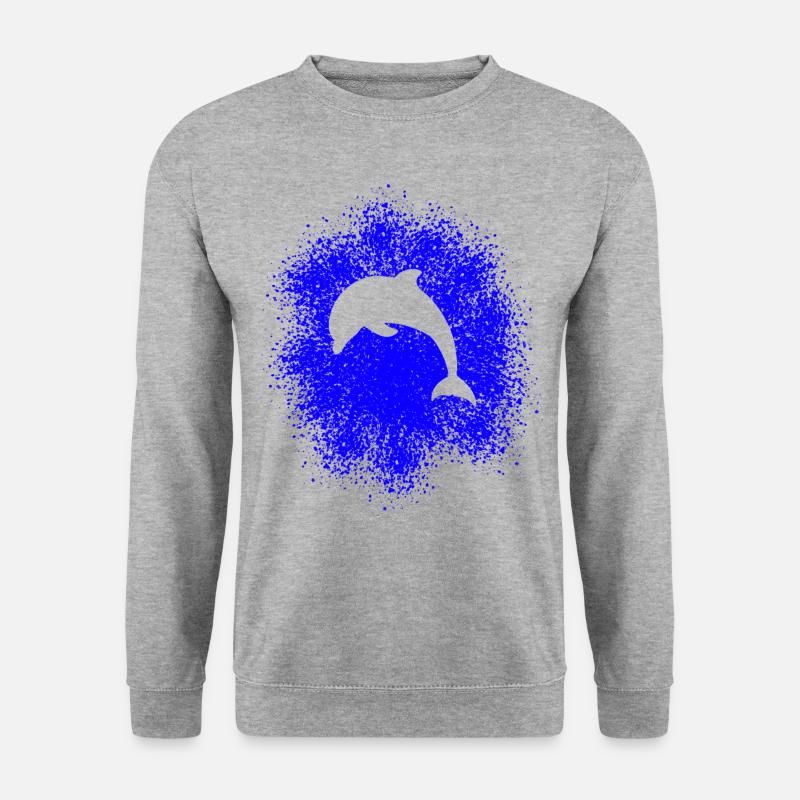 Delphin - Unisex Pullover - Weißgrau meliert
