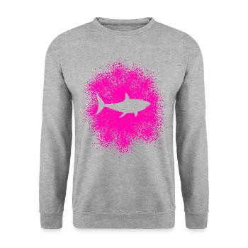 Requin requin dans la mer - Sweat-shirt Unisexe - gris chiné - Devant - Alina (178cm) & Michal (187cm)