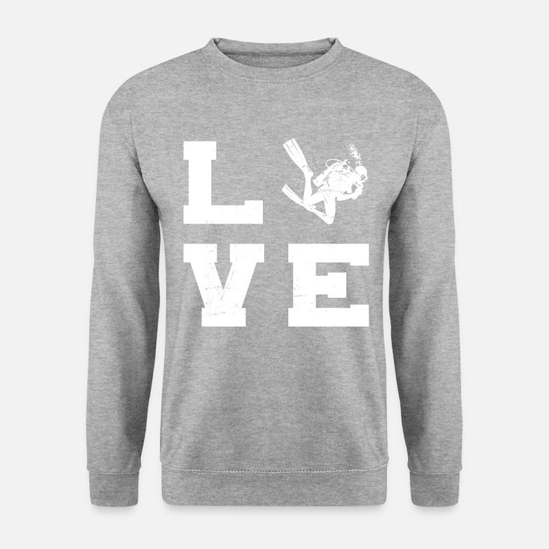 Scuba Tauchen Free Dive Damen Herren Tauchen - Unisex Pullover - Weißgrau meliert