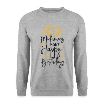Nurse Midwife Birth Worker - Unisex Sweatshirt - salt & pepper - Front - Alina (178cm) & Michal (187cm)