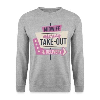 Nurse Midwife Birth Worker Midwife - Unisex Sweatshirt - salt & pepper - Front - Alina (178cm) & Michal (187cm)