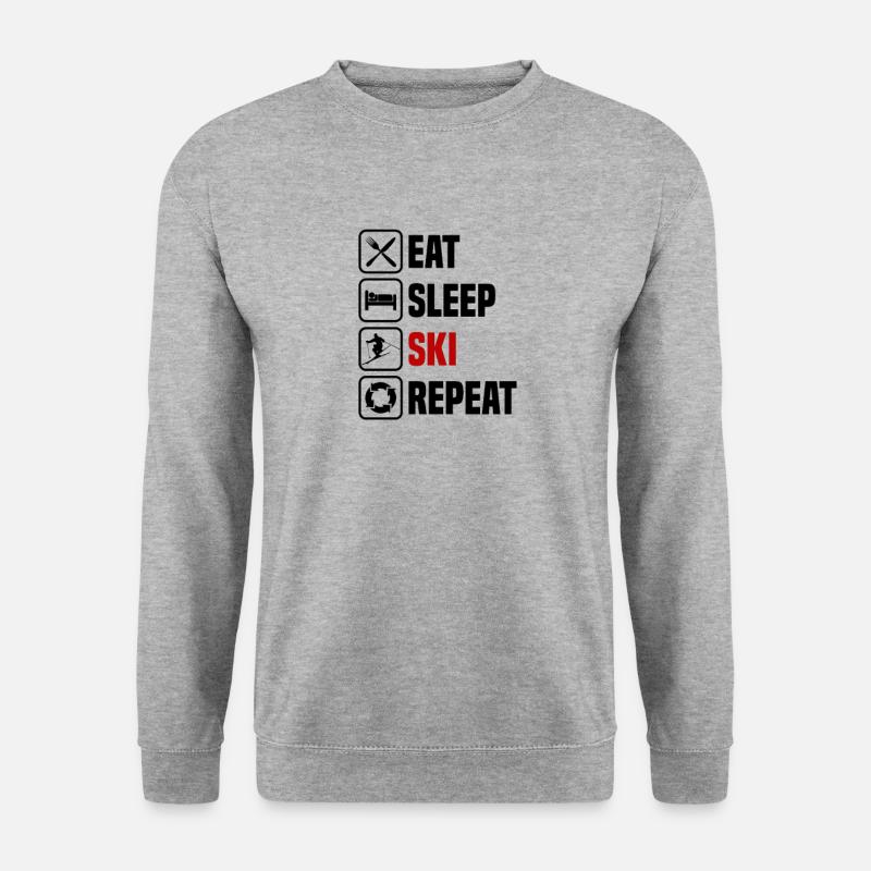 Eat, sleep, repeat skis - Unisex Sweatshirt - salt & pepper
