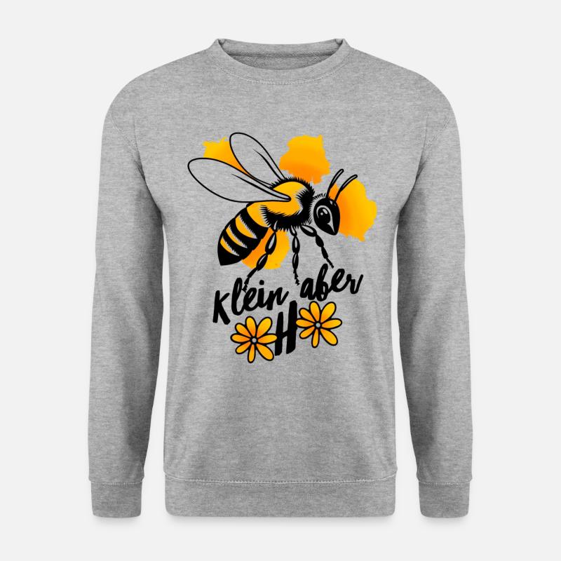 Bienen Klein aber OHO Geschenk für Bienenfreunde - Unisex Pullover - Weißgrau meliert