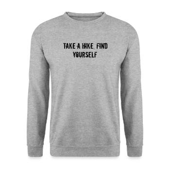 Wandern - Take a hike, find yourself - Unisex Pullover - Weißgrau meliert - Vorne - Alina (178cm) & Michal (187cm)