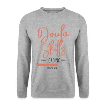 Doula Birth Worker Student Doula - Unisex Sweatshirt - salt & pepper - Front - Alina (178cm) & Michal (187cm)