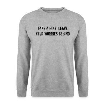 Hiking - Take a hike, leave your worries behind - Unisex Sweatshirt - salt & pepper - Front - Alina (178cm) & Michal (187cm)