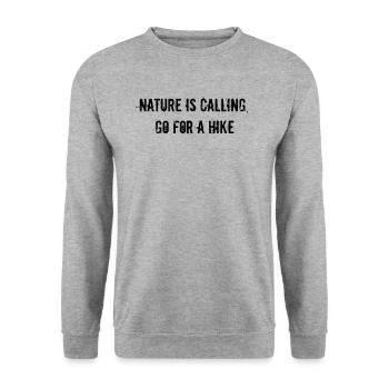 Hiking - Nature is calling, go for a hike - Unisex Sweatshirt - salt & pepper - Front - Alina (178cm) & Michal (187cm)