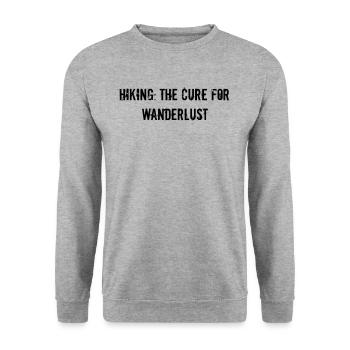 Wandern - Hiking: the cure for wanderlust - Unisex Sweatshirt - salt & pepper - Front - Alina (178cm) & Michal (187cm)