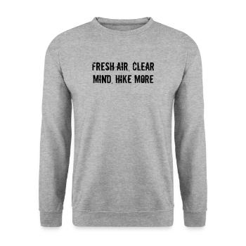 Randonnée - De l’air frais, l’ clair, plus de randonnée - Sweat-shirt Unisexe - gris chiné - Devant - Alina (178cm) & Michal (187cm)