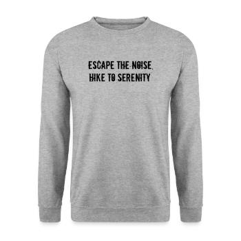Wandern - Escape the noise, hike to serenity - Unisex Pullover - Weißgrau meliert - Vorne - Alina (178cm) & Michal (187cm)