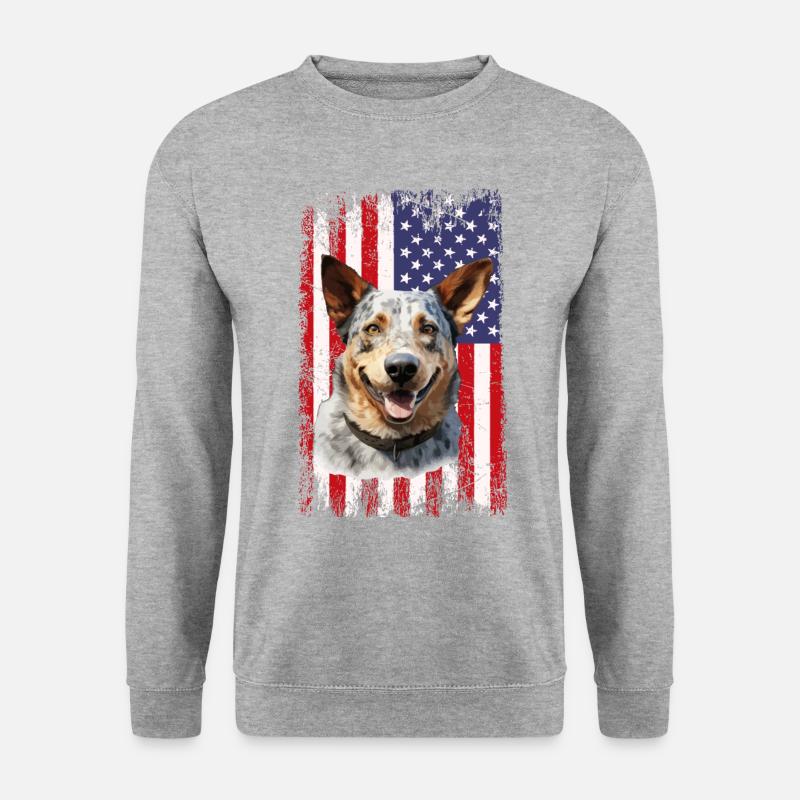Australian Cattle Dog - Unisex Pullover - Weißgrau meliert