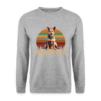 Australian Cattle Dog - Unisex Pullover - Weißgrau meliert - Vorne - Alina (178cm) & Michal (187cm)