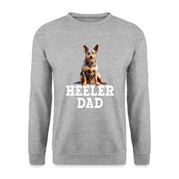 Australian Cattle Dog - Unisex Pullover - Weißgrau meliert - Vorne - Alina (178cm) & Michal (187cm)