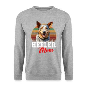 Australian Cattle Dog - Unisex Pullover - Weißgrau meliert - Vorne - Alina (178cm) & Michal (187cm)