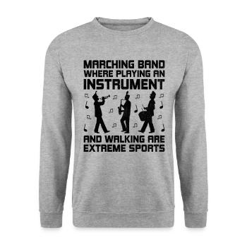 Marching Band Sayings Funny Marching Instruments - Unisex Sweatshirt - salt & pepper - Front - Alina (178cm) & Michal (187cm)