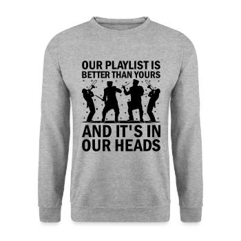 Marching Band Sayings Funny Marching Instruments - Unisex Sweatshirt - salt & pepper - Front - Alina (178cm) & Michal (187cm)