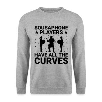 Marching Band Sayings Funny Marching Instruments - Unisex Sweatshirt - salt & pepper - Front - Alina (178cm) & Michal (187cm)