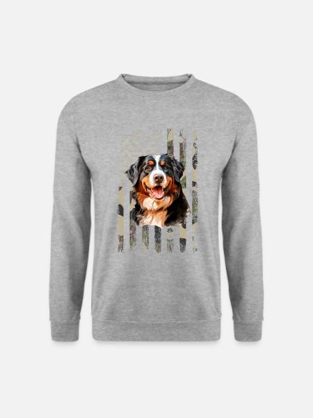 bernese mountain dog - Unisex Pullover - Weißgrau meliert
