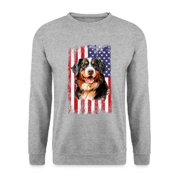 bernese mountain dog - Unisex Pullover - Weißgrau meliert - Vorne - Alina (178cm) & Michal (187cm)