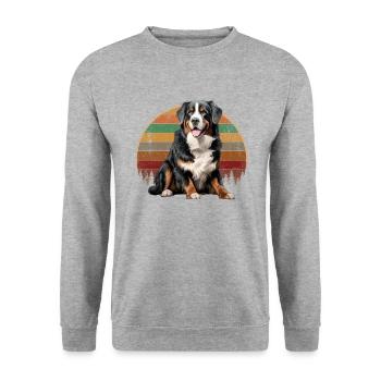 bernese mountain dog - Unisex Pullover - Weißgrau meliert - Vorne - Alina (178cm) & Michal (187cm)