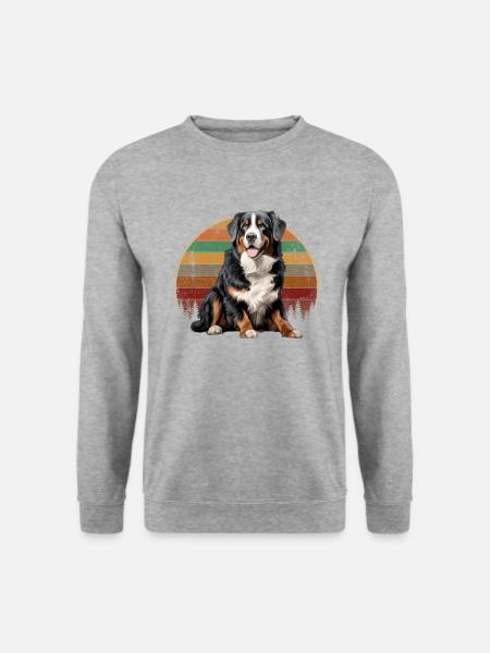 bernese mountain dog - Unisex Pullover - Weißgrau meliert