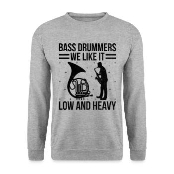 Marching Band Sayings Funny Marching Instruments - Unisex Sweatshirt - salt & pepper - Front - Alina (178cm) & Michal (187cm)