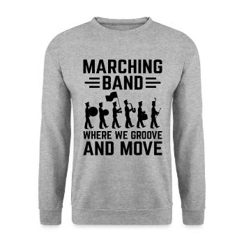Marching Band Sayings Funny Marching Instruments - Unisex Sweatshirt - salt & pepper - Front - Alina (178cm) & Michal (187cm)
