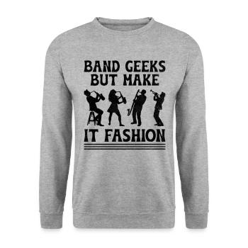 Marching Band Sayings Funny Marching Instruments - Unisex Sweatshirt - salt & pepper - Front - Alina (178cm) & Michal (187cm)