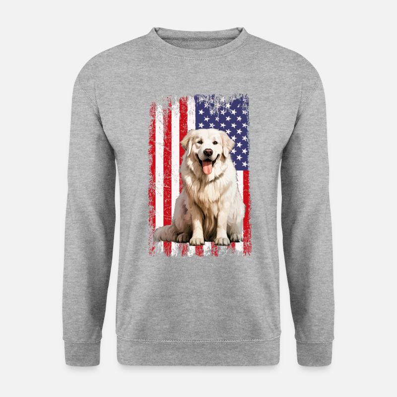 Great Pyrenees dog, - Unisex Pullover - Weißgrau meliert