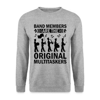 Marching Band Sayings Funny Marching Instruments - Unisex Sweatshirt - salt & pepper - Front - Alina (178cm) & Michal (187cm)
