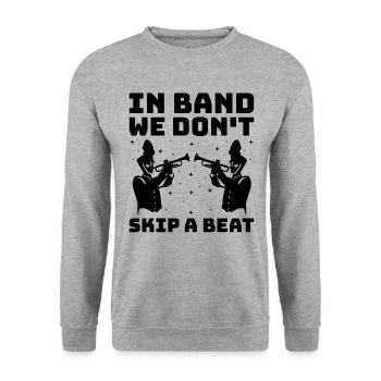 Marching Band Sayings Funny Marching Instruments - Unisex Sweatshirt - salt & pepper - Front - Alina (178cm) & Michal (187cm)