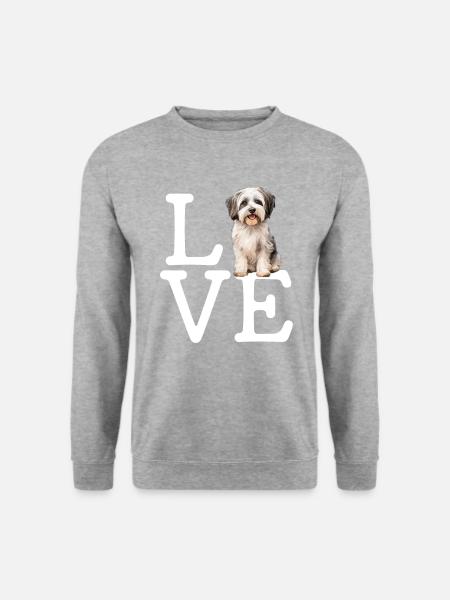 i love havanese dog - Unisex Pullover - Weißgrau meliert