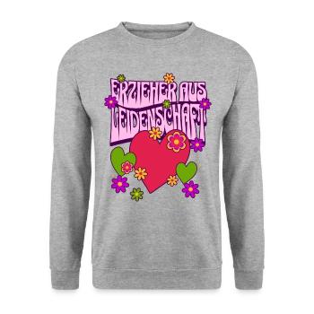 Erzieher Kindergarten Kita Beruf Kindergärtner - Unisex Pullover - Weißgrau meliert - Vorne - Alina (178cm) & Michal (187cm)