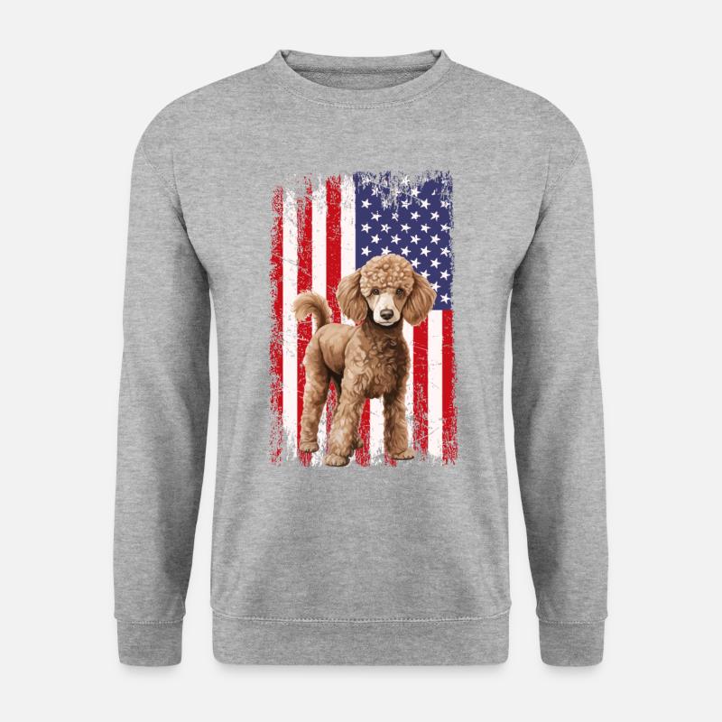 poodle dog - Unisex Pullover - Weißgrau meliert