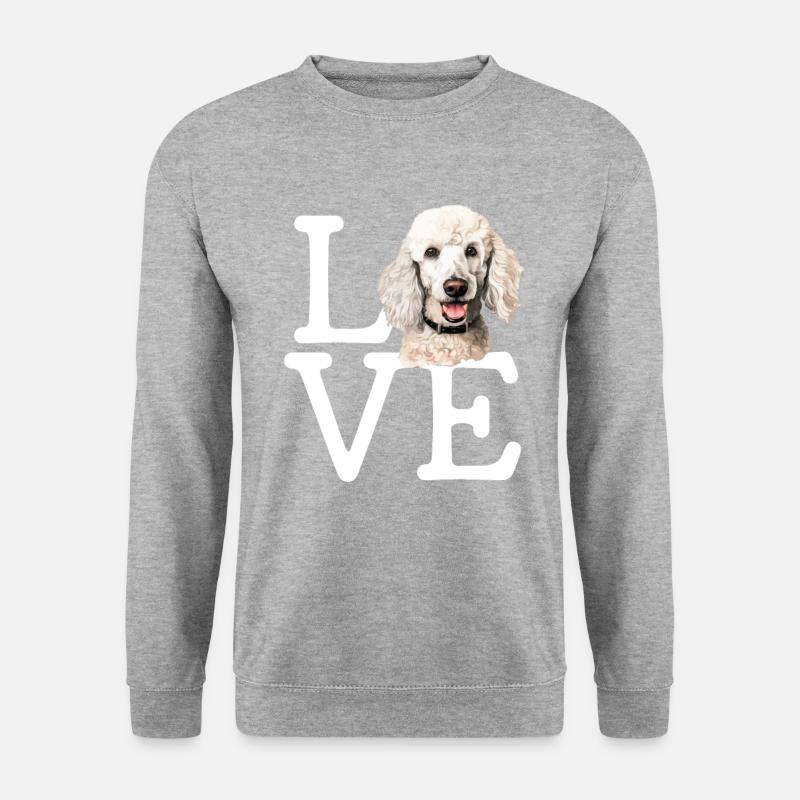 poodle dog - Unisex Pullover - Weißgrau meliert