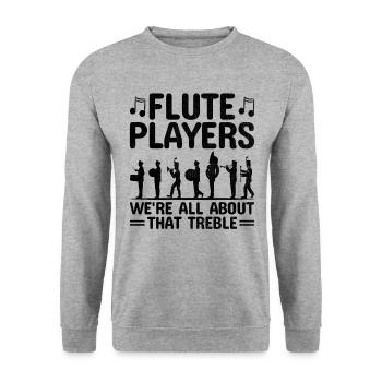 Marching Band Sprüche Lustige Marching Instrumente - Unisex Pullover - Weißgrau meliert - Vorne - Alina (178cm) & Michal (187cm)