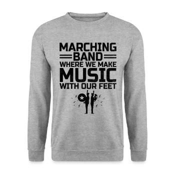Marching Band Sayings Funny Marching Instruments - Unisex Sweatshirt - salt & pepper - Front - Alina (178cm) & Michal (187cm)