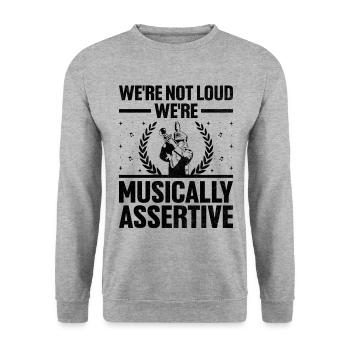 Marching Band Sayings Funny Marching Instruments - Unisex Sweatshirt - salt & pepper - Front - Alina (178cm) & Michal (187cm)