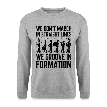 Marching Band Sayings Funny Marching Instruments - Unisex Sweatshirt - salt & pepper - Front - Alina (178cm) & Michal (187cm)