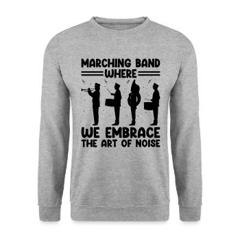Marching Band Sayings Funny Marching Instruments - Unisex Sweatshirt - salt & pepper - Front - Alina (178cm) & Michal (187cm)