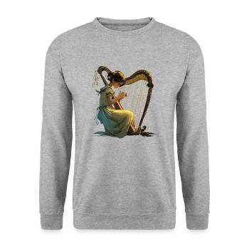 Harp girl - Unisex Pullover - Weißgrau meliert - Vorne - Alina (178cm) & Michal (187cm)