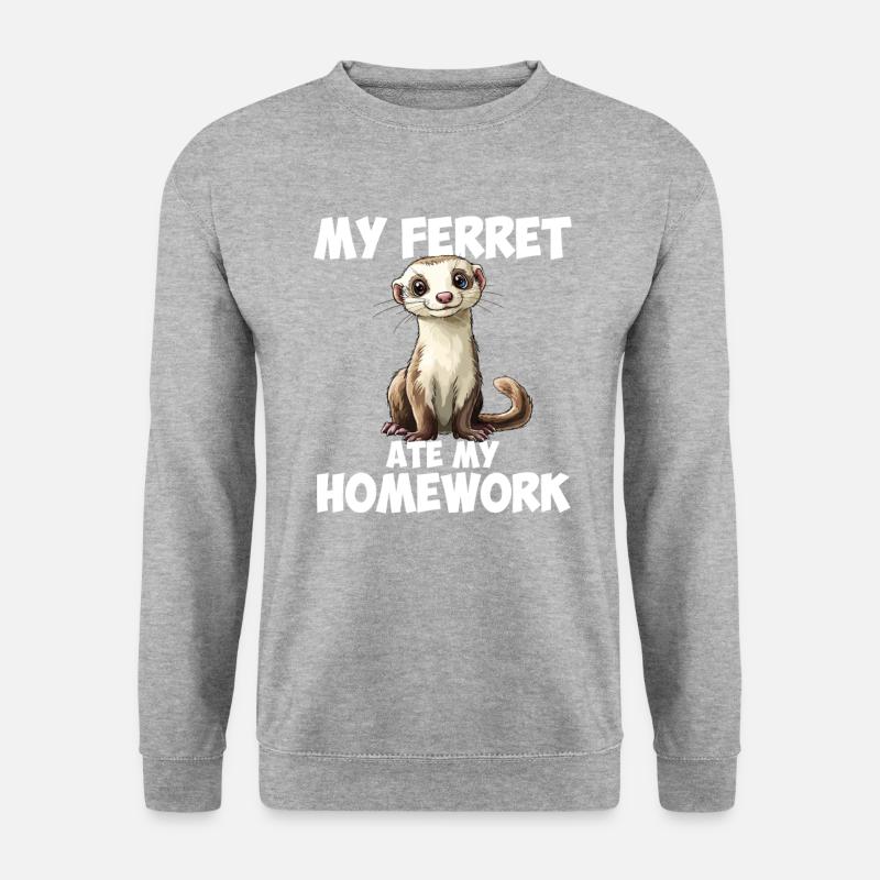 ferret mom - Unisex Pullover - Weißgrau meliert